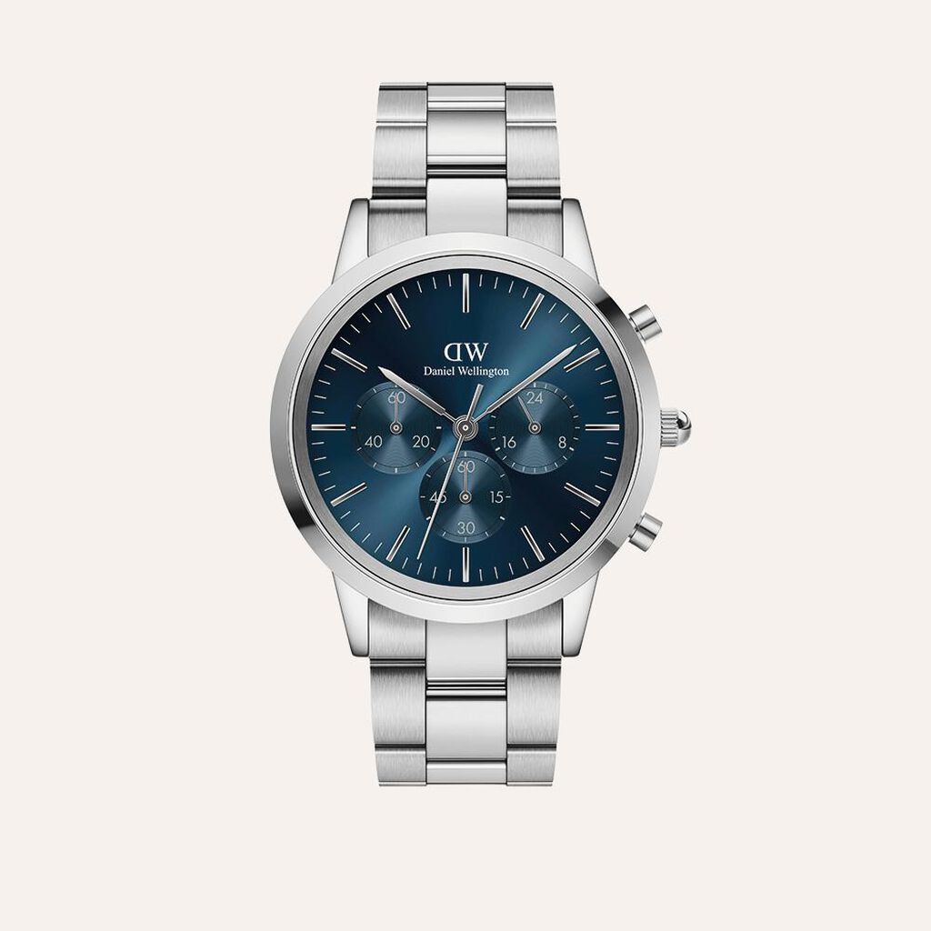 Orologio Al Quarzo Daniel Wellington Iconic Chronograph Link Arctic Dw00100644