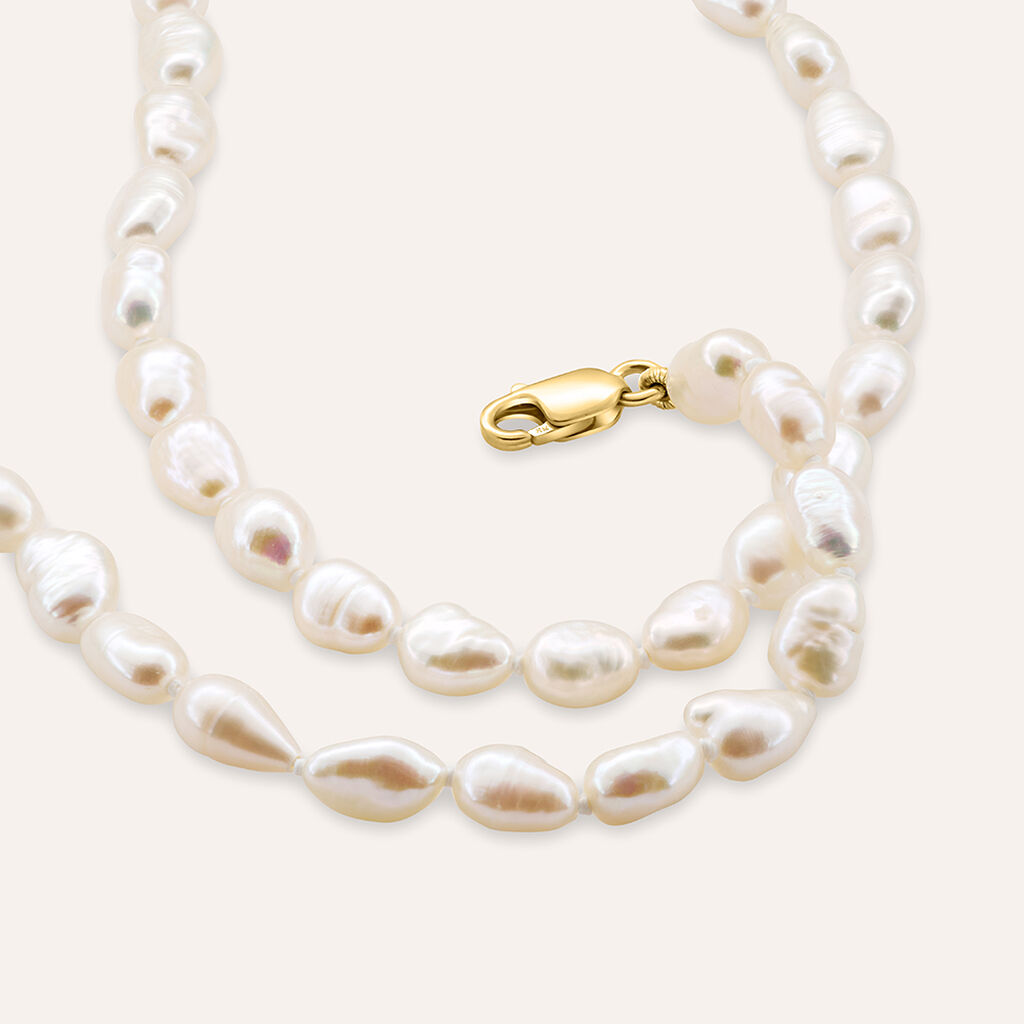 Collana L'homme Or Oro Giallo Perla D'Acqua Dolce