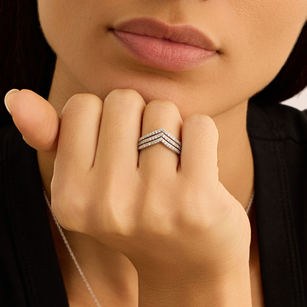 Anello Fascia Silver Shine Argento Rodiato Cubic Zirconia