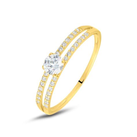 Anello Solitario Claire Oro Giallo Cubic Zirconia - Anelli con Pietre Donna | Stroili