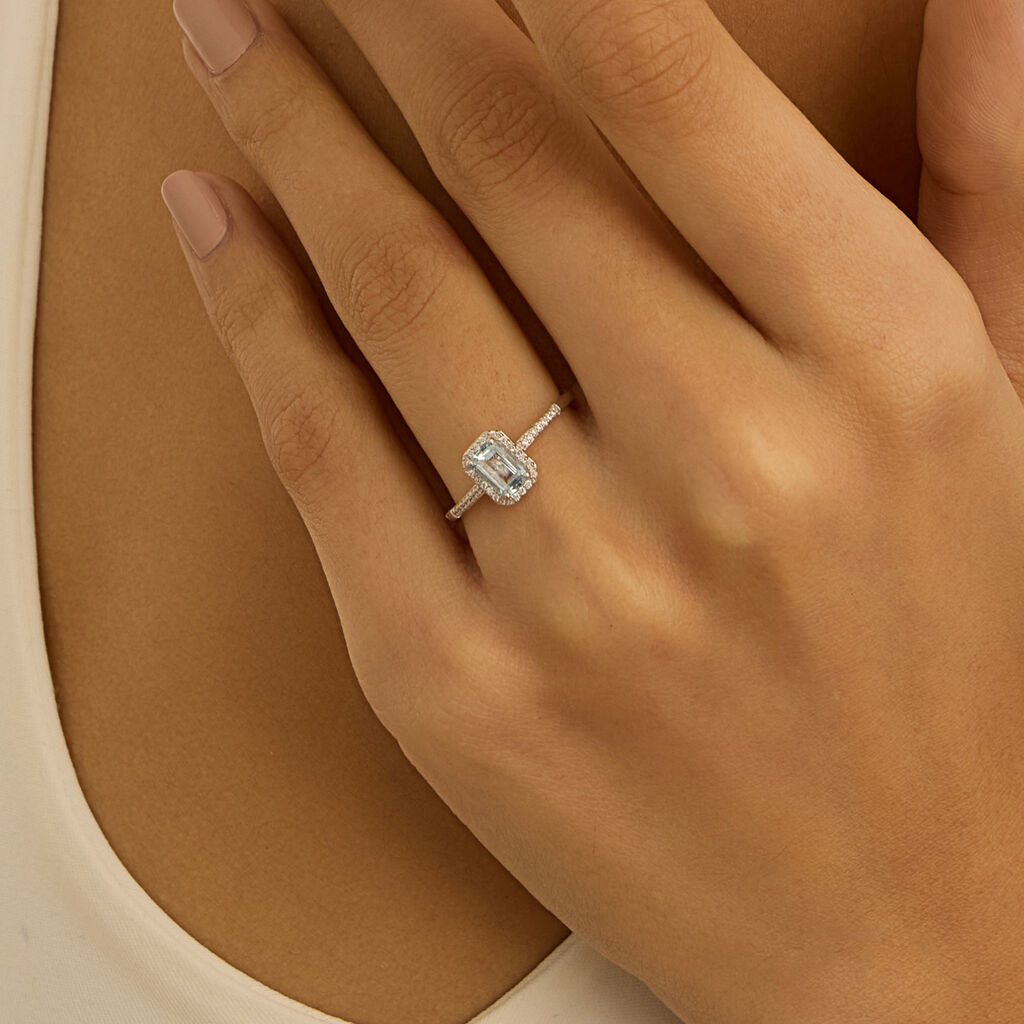 Anello Solitario Amélie Oro Bianco Topazio Cubic Zirconia - Anelli con Pietre Donna | Stroili