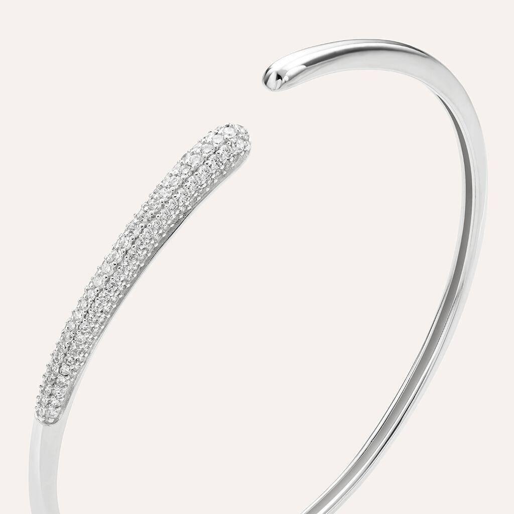 Bangle Silver Shine Argento Rodiato Cubic Zirconia - Bracciali Rigidi Donna | Stroili