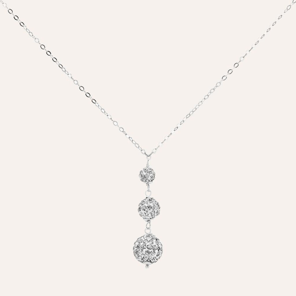 Collana Christelle Oro Bianco Cristallo