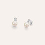 Orecchini Lobo Silver Pearls Argento Rodiato Cubic Zirconia Perla sintentica