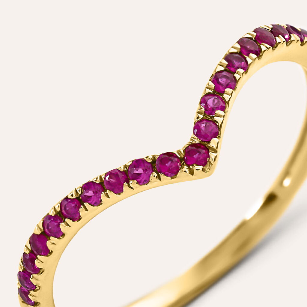 Anello Fedina Indiana Charlotte Oro Giallo Rubino