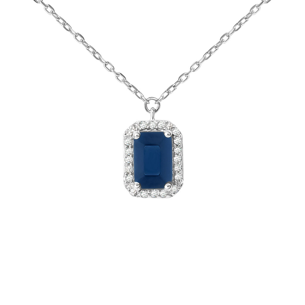 Collana Charlotte Oro Bianco Zaffiro Diamante - Collane Donna | Stroili