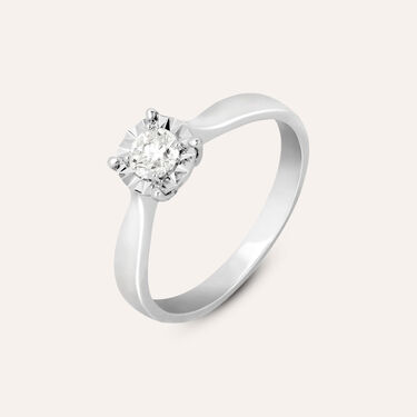 Anello Solitario Diamotion Oro Bianco Diamante