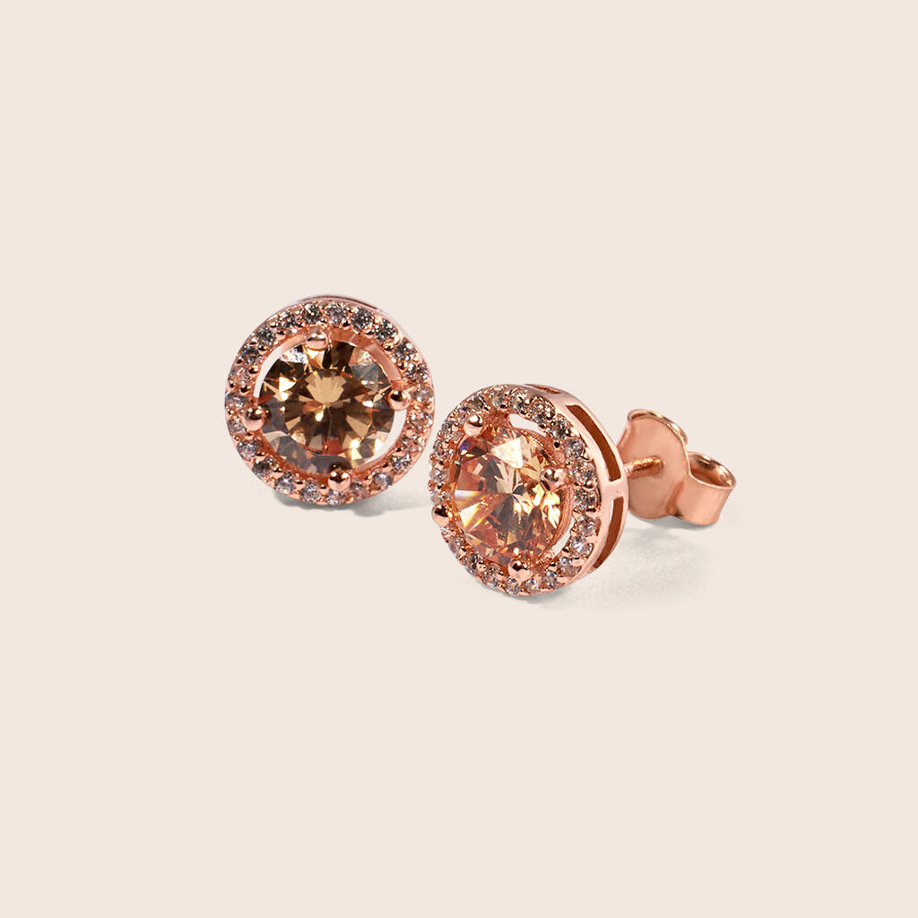 Orecchini Lobo Punto Luce Silver Rainbow Argento Rosa Cubic Zirconia - Orecchini a Lobo Donna | Stroili