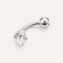 Piercing Ombelico Punto Luce Moonlight Titanio Bianco Cubic Zirconia