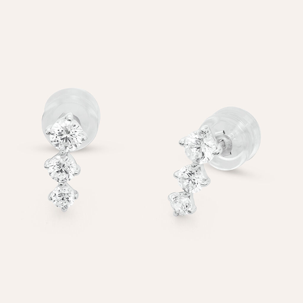 Orecchini Pendenti Trilogy Claire Oro Bianco Cubic Zirconia