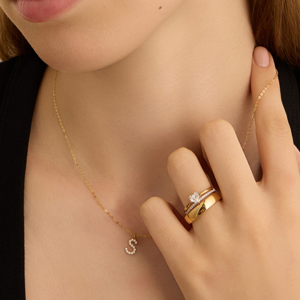 Orecchini Lobo Punto Luce Claire Oro Giallo Cubic Zirconia