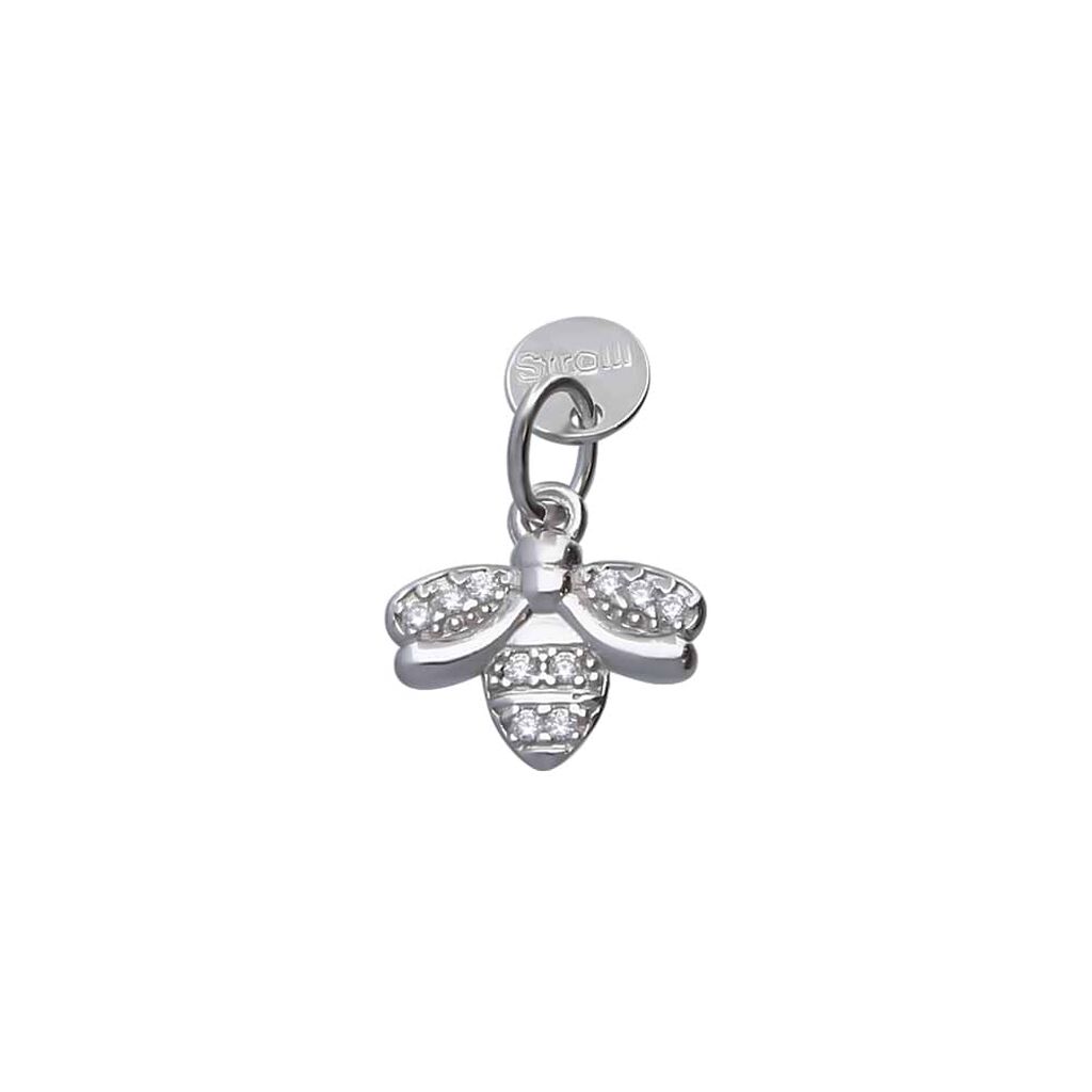 Charm ape in argento rodiato e zirconi