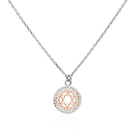 Collana in argento bicolore e zirconi con ciondolo IV Chakra dell'amore - Collane Donna | Stroili