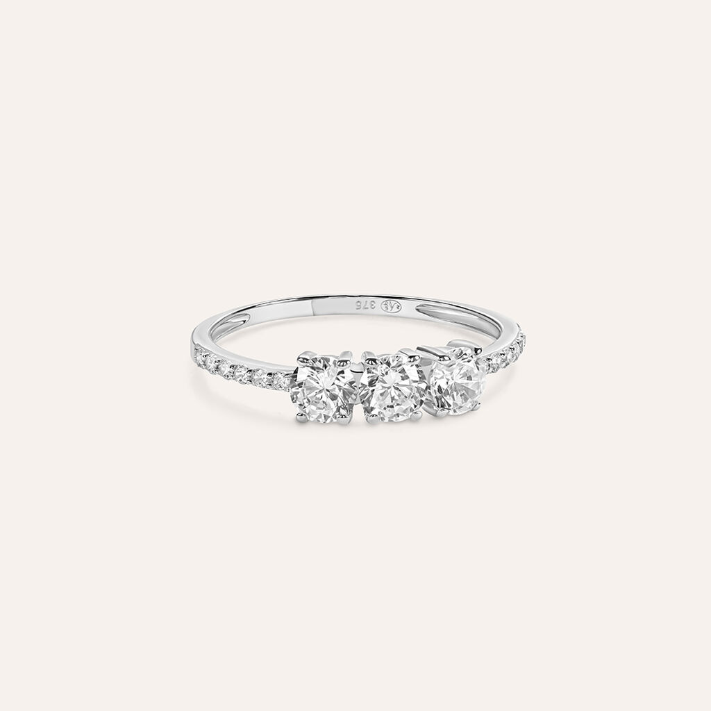 Anello Trilogy Claire Oro Bianco Cubic Zirconia - Anelli con Pietre Donna | Stroili