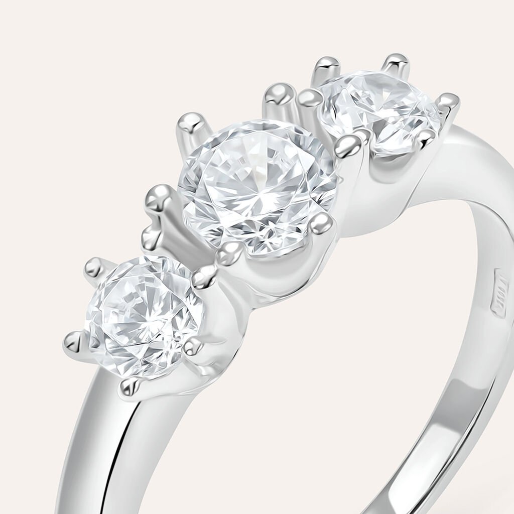 Anello Trilogy Silver Elegance Argento Rodiato Cubic Zirconia - Anelli con Pietre Donna | Stroili
