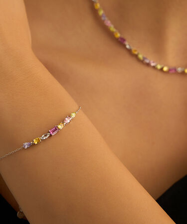 Collana Silver Rainbow Argento Rodiato Cubic Zirconia