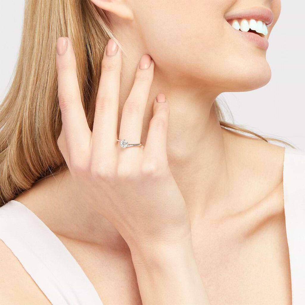 Anello Solitario Valentino Firmamenti Oro Bianco E Diamante - Anelli con Pietre Donna | Stroili