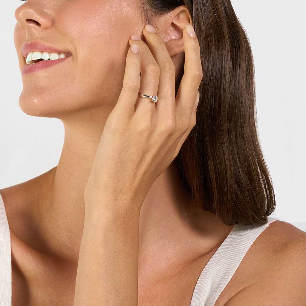 Anello Solitario Diamade Oro Bianco Diamante Lab-Grown - Anelli con Pietre Donna | Stroili
