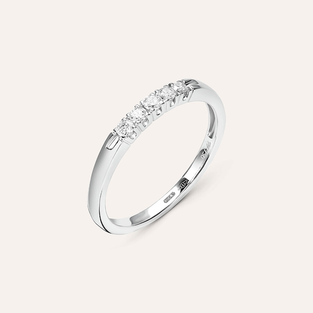 Anello Riviere Firmamenti Oro Bianco Diamante