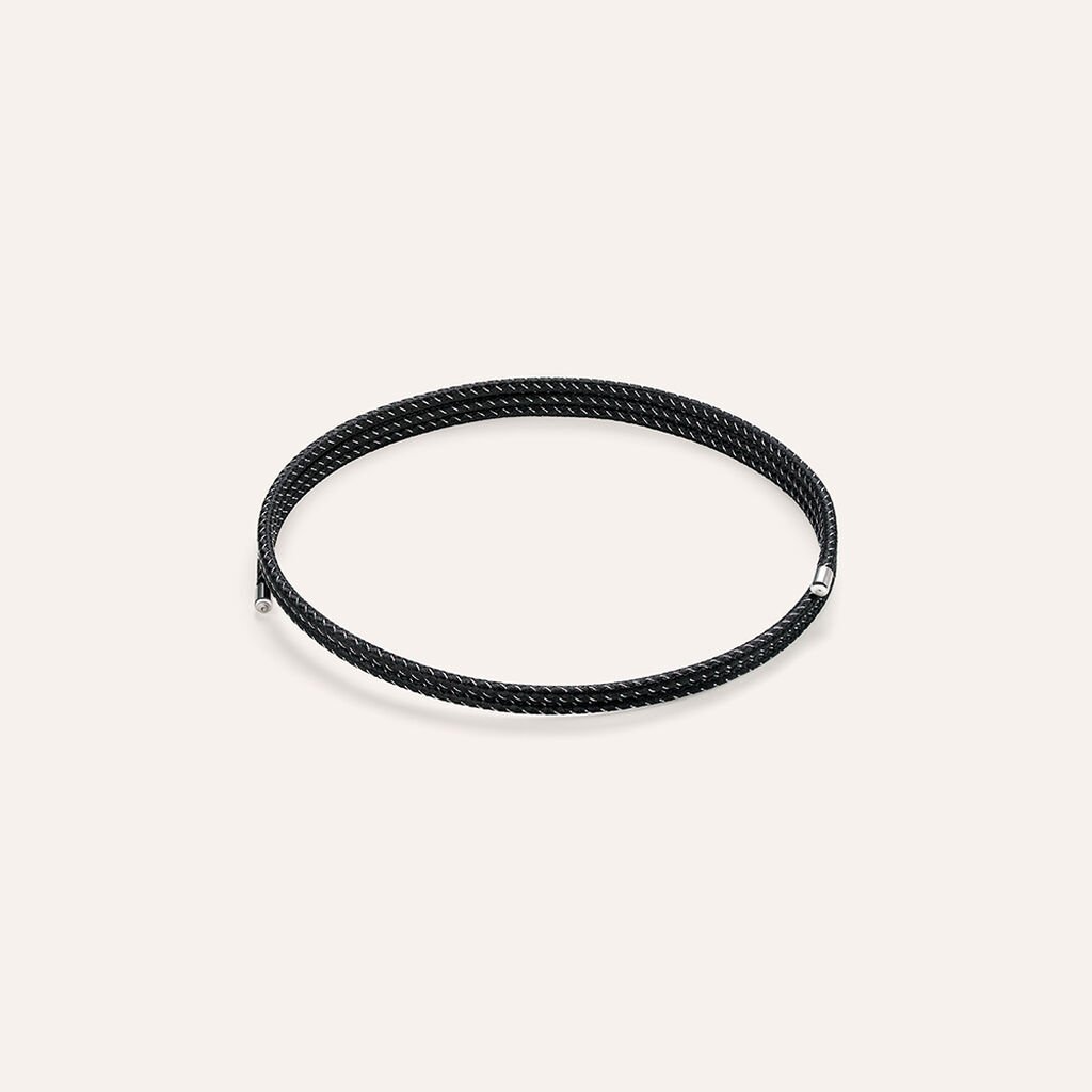 Choker Magnetico Cordino Nero e Acciaio