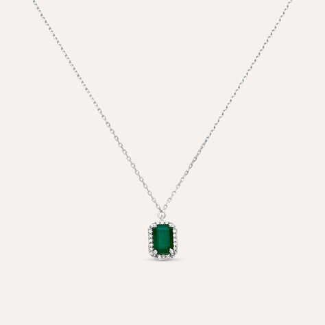 Collana Charlotte Oro Bianco Smeraldo Diamante - Collane Donna | Stroili