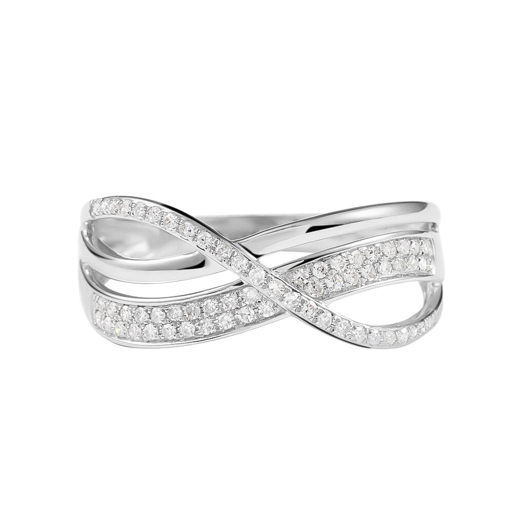 Anello Fascia Sophia Oro Bianco Diamante - Anelli a Fascia Larga Donna | Stroili