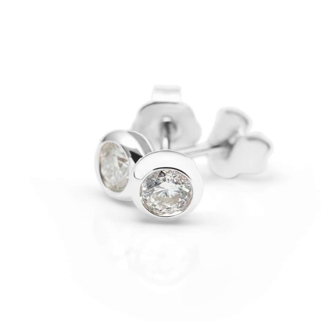 Orecchini Lobo Punto Luce Grace Oro Bianco Diamante - Orecchini a Lobo Donna | Stroili