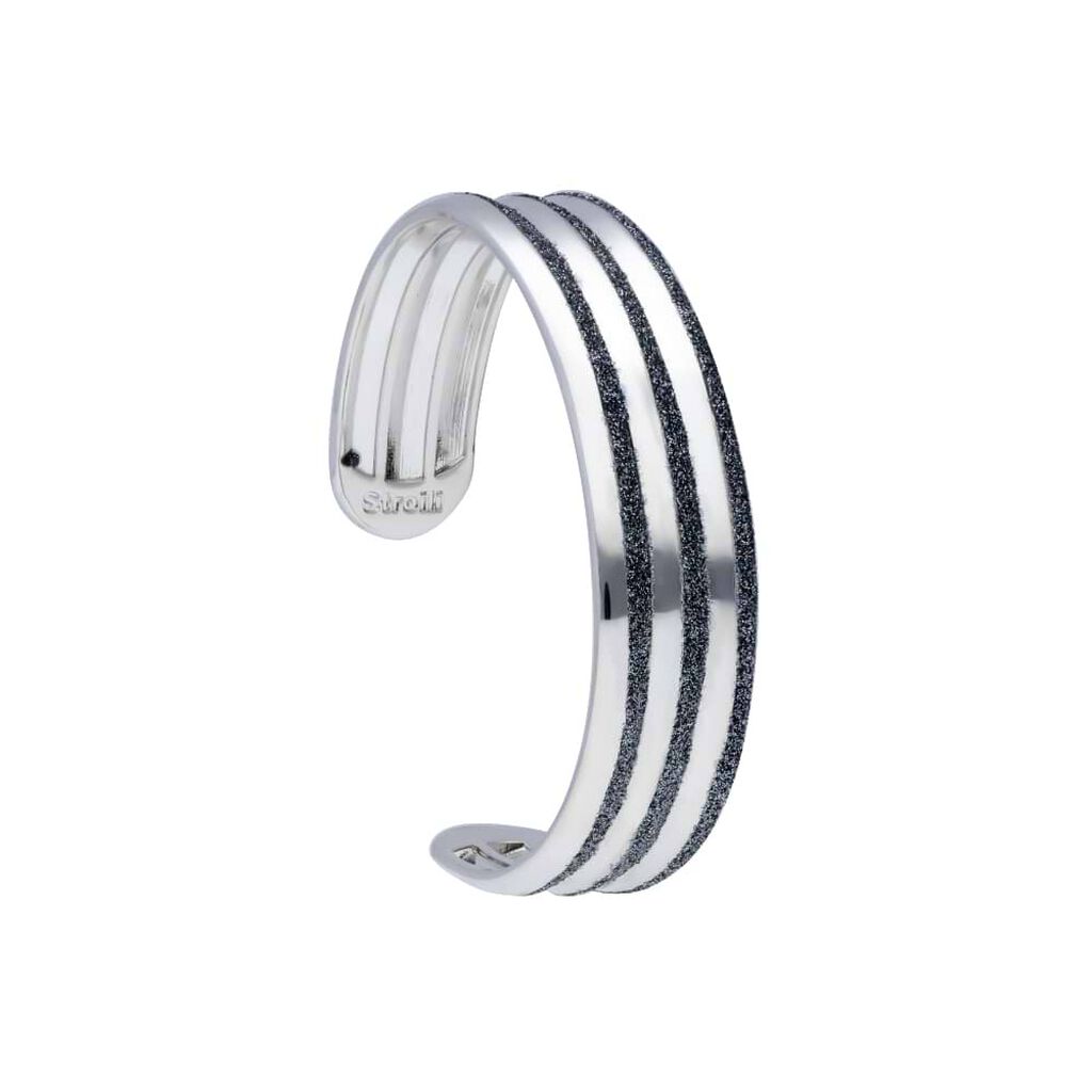 Bracciale bangle in ottone rodiato e glitter antracite - Bracciali Donna | Stroili