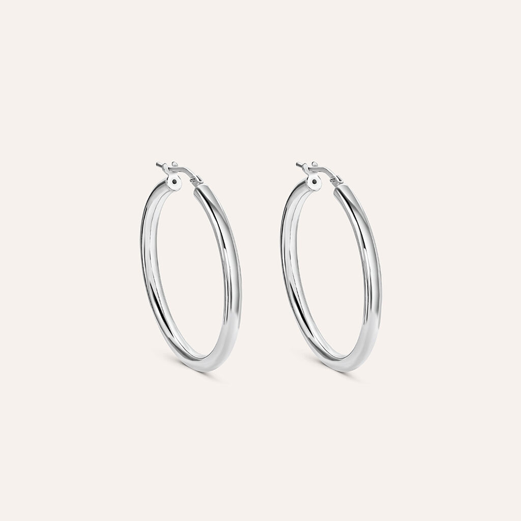 Orecchini A Cerchio Silver Collection Argento Rodiato