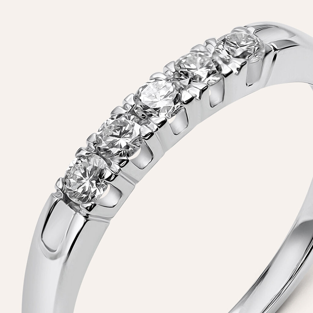 Anello Riviere Firmamenti Oro Bianco Diamante