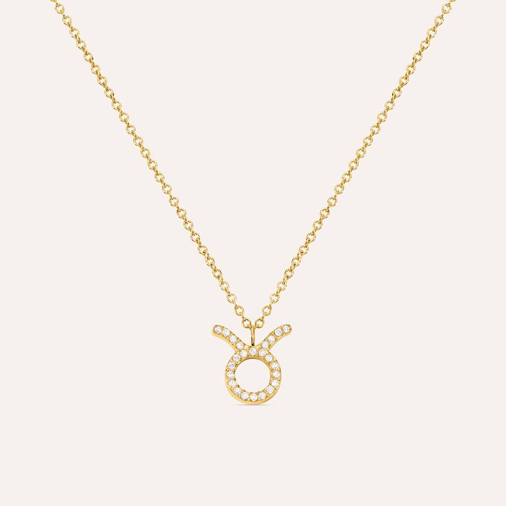 Collana Radiance Acciaio Dorato Cubic Zirconia