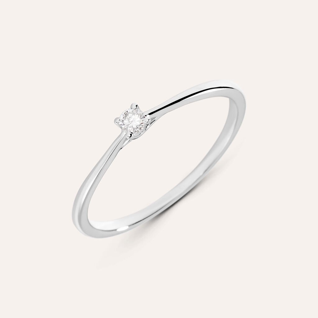 Anello Solitario Grace Oro Bianco Diamante
