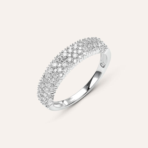 Anello Fascia Sophia Oro Bianco Diamante - Anelli a Fascia Larga Donna | Stroili