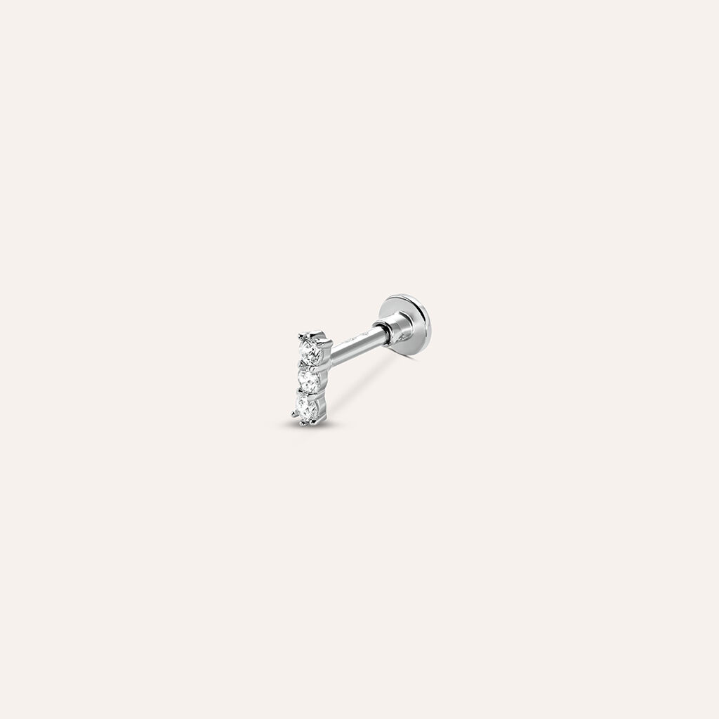 Piercing Orecchio Trilogy Bon Ton Oro Bianco Cubic Zirconia - Piercing Orecchio Donna | Stroili