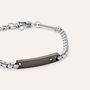 Bracciale Con Targhetta Man Code Acciaio Bicolore Bianco / Nero Cubic Zirconia