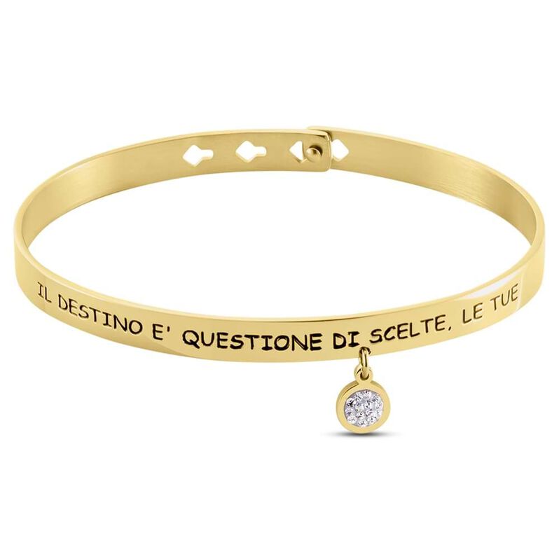 Bangle Radiance Acciaio Dorato Cristallo - Bracciali Rigidi Donna | Stroili