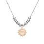 Charm in argento rosato e strass sole