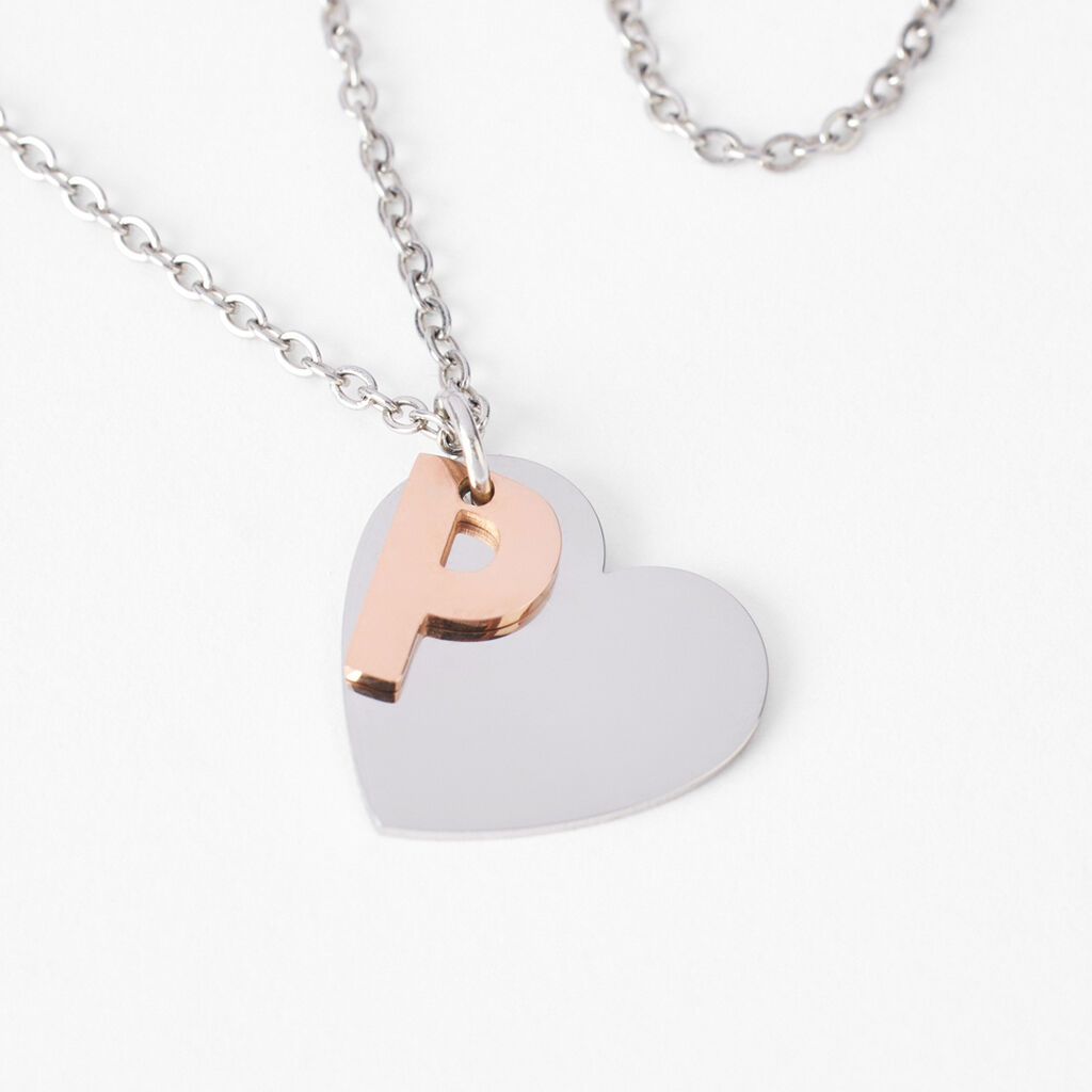 Collana Sunrise Acciaio Bicolore Bianco / Rosa