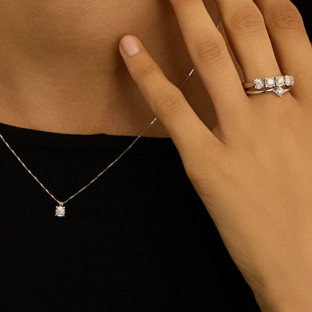 Anello Riviere Diamotion Oro Bianco Diamante