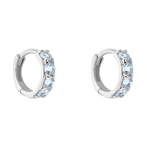 Orecchini A Cerchio Am&eacute;lie Oro Bianco Topazio - Orecchini a Cerchio Donna | Stroili