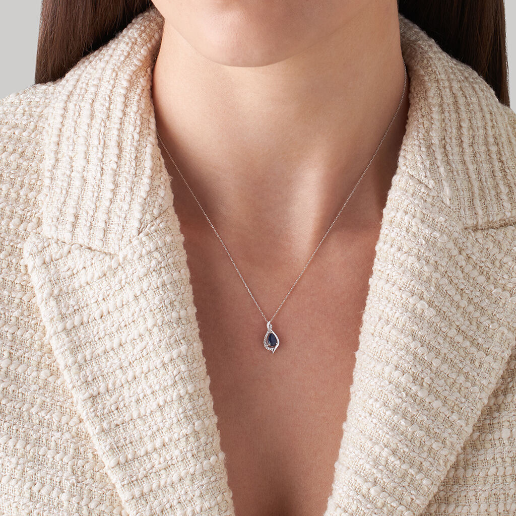 Collana Charlotte Oro Bianco Zaffiro Diamante - Collane Choker Donna | Stroili
