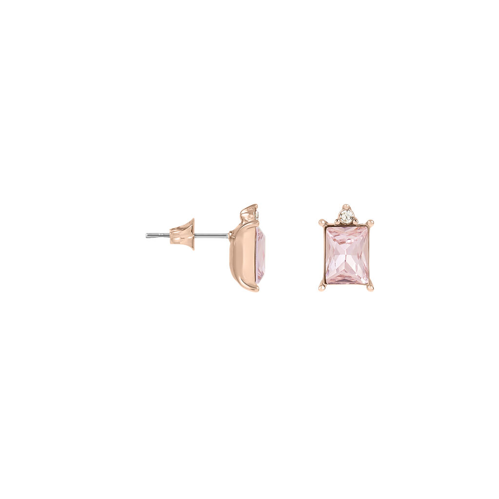 Orecchini Lobo Punto Luce Violet Ottone Rosa Cristallo - Orecchini a Lobo Donna | Stroili