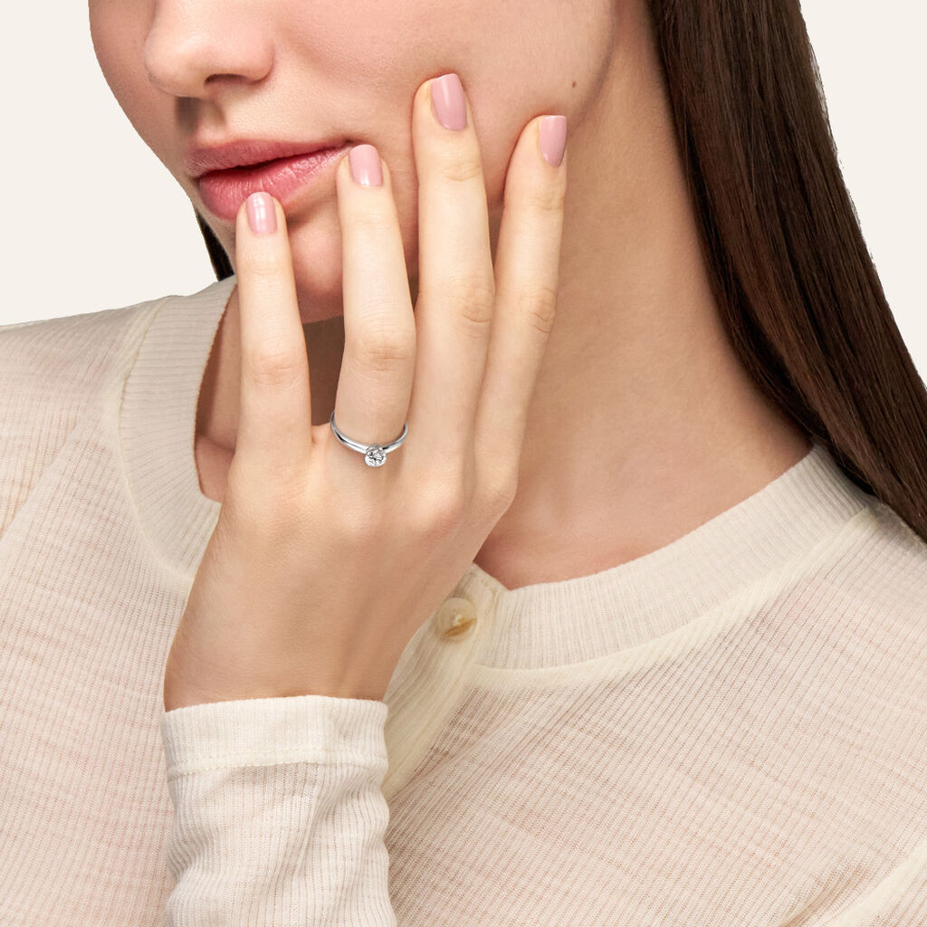 Anello Solitario Diamade Oro Bianco Diamante Lab-Grown - Anelli con Pietre Donna | Stroili