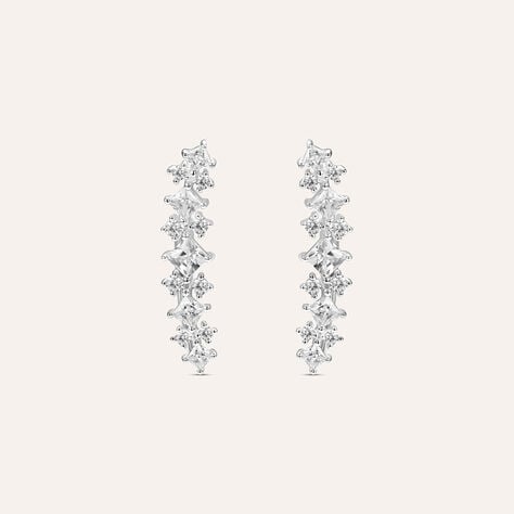 Orecchini Lobo Silver Elegance Argento Rodiato Cubic Zirconia - Orecchini a Lobo Donna | Stroili