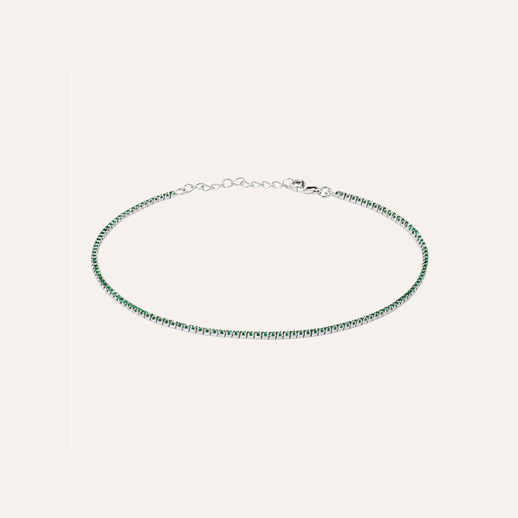 Cavigliera Tennis Silver Rainbow Argento Rodiato Cubic Zirconia