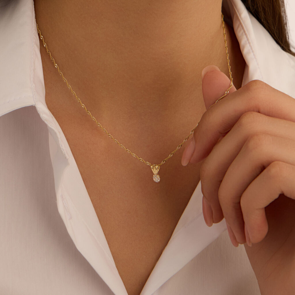 Pendente Punto Luce Poème Oro Giallo Cubic Zirconia