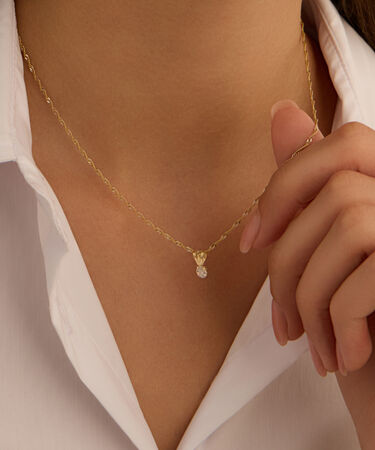 Pendente Punto Luce Po&egrave;me Oro Giallo Cubic Zirconia