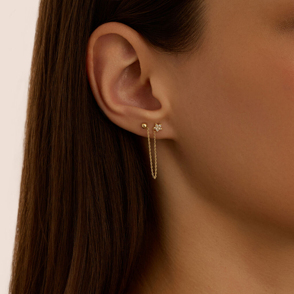 Ear Cuff Bon Ton Oro Giallo Cubic Zirconia