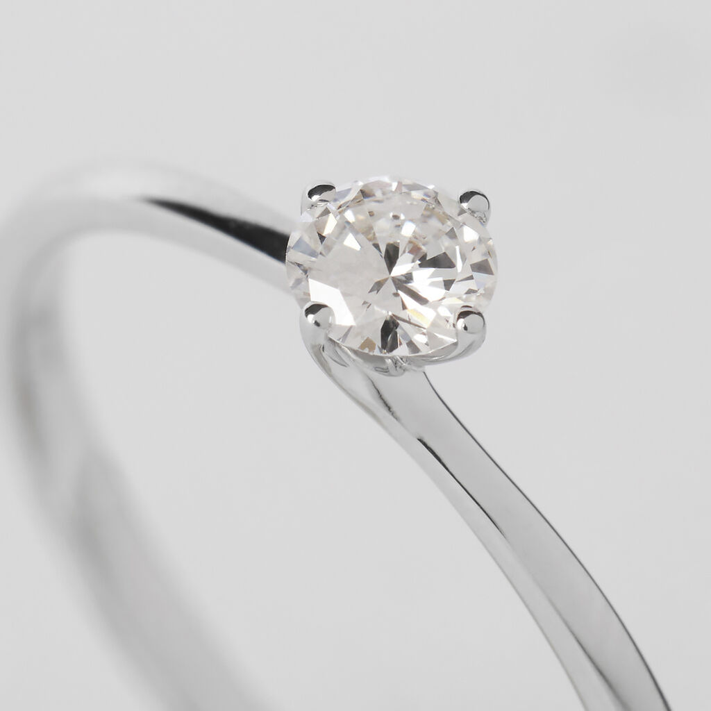 Anello Solitario Grace Oro Bianco Diamante - Anelli con Pietre Donna | Stroili