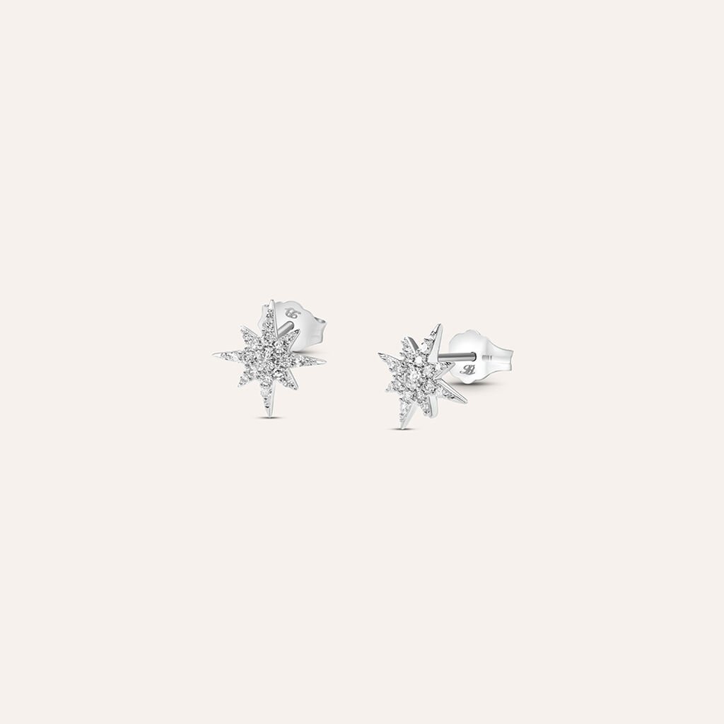 Orecchini Lobo Sophia Oro Bianco Diamante - Orecchini a Lobo Donna | Stroili